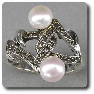 PEARL & MARCASITE RING