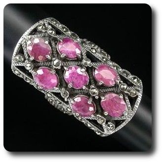 RUBY & MARCASITE RING