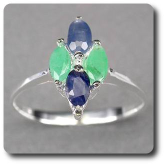 SAPPHIRE & EMERALD RING