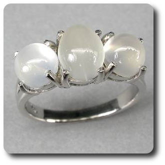 White Moonstone Ring