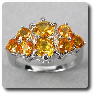 YELLOW CITRINE & SAPPHIRE RING