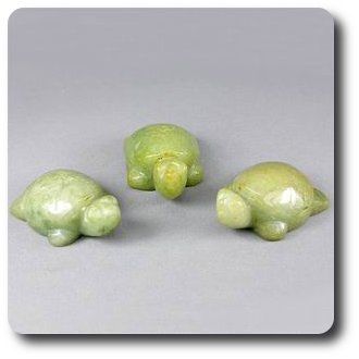 283.23 cts LOT DE 3 TORTUE JADE SCUPLTE