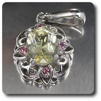 YELLOW LABRADORITE & TOURMALINE PENDANT