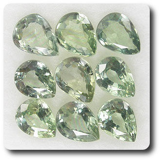 1.87 cts LOT DE 9 SAPHIR VERT .VS-SI1