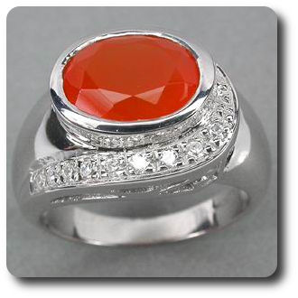 ORANGE FIRE OPAL RING