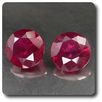 2.39ct 2 pcs RED RUBY. SI1