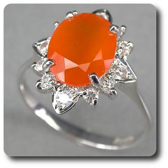 ORANGE FIRE OPAL RING