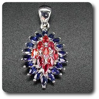 ORANGE & BLUE SAPPHIRE PENDANT