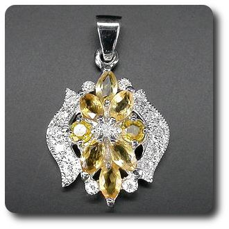 YELLOW CITRINE & SAPPHIRE PENDANT
