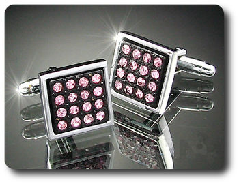 32x3 mm Pink Sapphire Cufflink