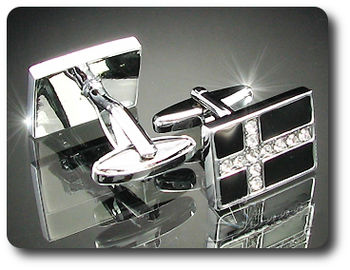 22x2 mm Created Diamond Cufflink