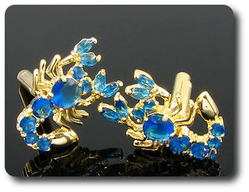 11x2-8 mm Blue Sapphire Scorpion Cufflink