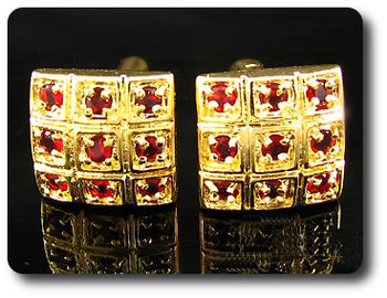18x4 mm Red Ruby Cufflink