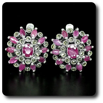RUBY & MARCASITE EARRINGS