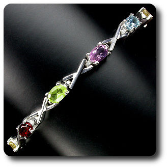 CITRINE,AMETHYST,TOPAZ,PERIDOT BRACELET