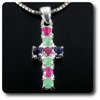RUBY SAPPHIRE EMERALD PENDANT