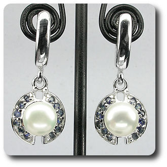 PEARL & SAPPHIRE EARRINGS