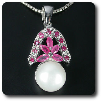 RUBY & PEARL PENDANT