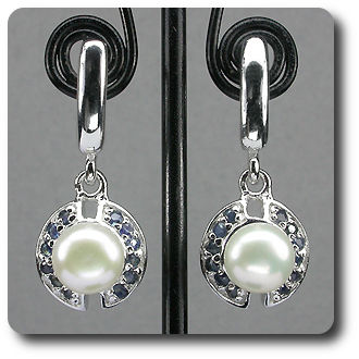 PEARL & SAPPHIRE EARRINGS
