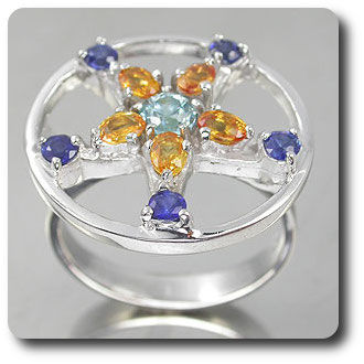 SAPPHIRE & ZIRCON RING