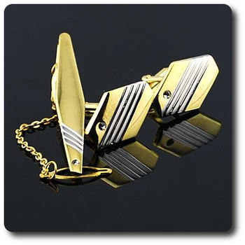 CUFFLINKS WITH TIE CLIP
