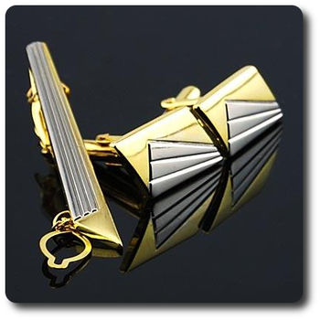 CUFFLINKS WITH TIE CLIP