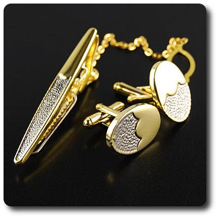 BOUTONS DE MANCHETTES + PINCE A CRAVATE