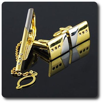 CUFFLINKS WITH TIE CLIP