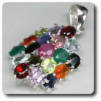 RUBY-SAPPHIRE-GARNET ... PENDANT