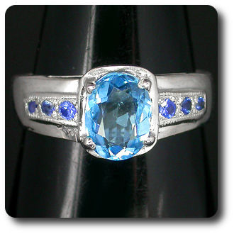 BLUE SAPPHIRE & TOPAZ RING