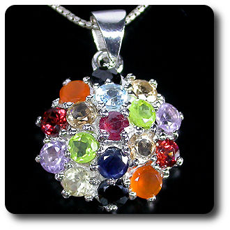 RUBY-SAPPHIRE-GARNET ... PENDANT