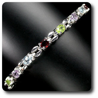 BRACELET GRENAT AMETHYSTE TOPAZE PERIDOT