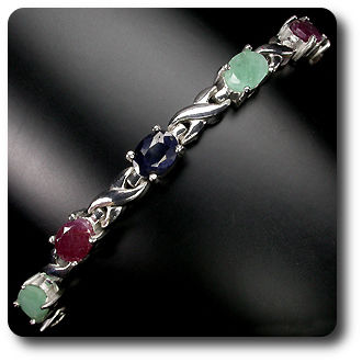 EMERALD RUBY SAPPHIRE BRACELET