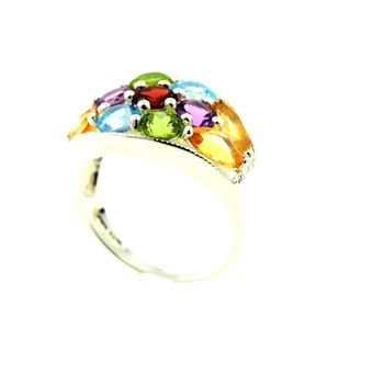 CITRINE AMETHYST PERIDOT GARNET RING
