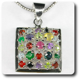 RUBY-SAPPHIRE-GARNET ... PENDANT