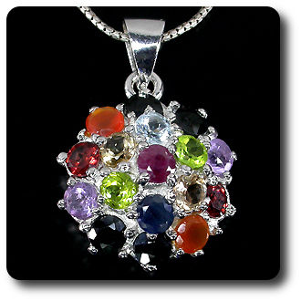 RUBY-SAPPHIRE-GARNET ... PENDANT