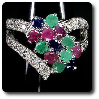 EMERALD SAPPHIRE RUBY RING