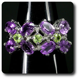 BAGUE AMETHYSTE PERIDOT