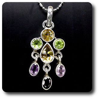 CITRINE PERIDOT AMETHYST PENDANT