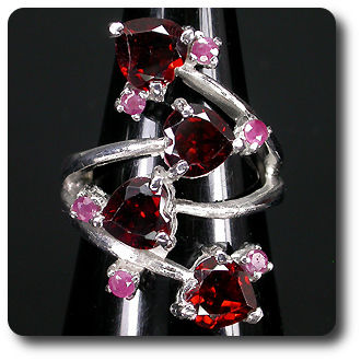 BAGUE GRENAT & RUBIS