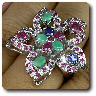 EMERALD SAPPHIRE RUBY RING