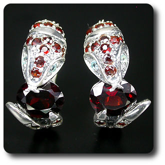 GARNET & TOPAZ COBRA EARRINGS