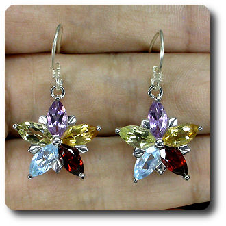 AMETHYST GARNET CITRINE EARRINGS