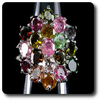 MULTICOLOR TOURMALINE RING