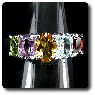 AMETHYST CITRINE GARNET RING