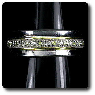 BAGUE 40 DIAMANT BLANC & JAUNE