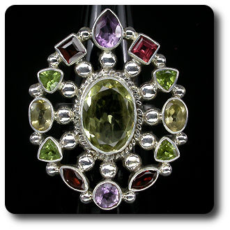 AMETHYST CITRINE GARNET RING