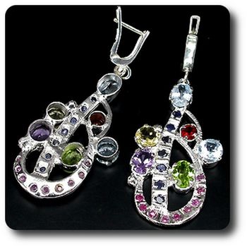 AMETHYST GARNET CITRINE EARRINGS