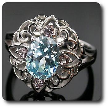BAGUE ZIRCON BLEU & GRENAT