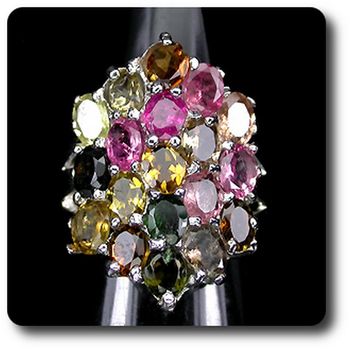 MULTICOLOR TOURMALINE RING